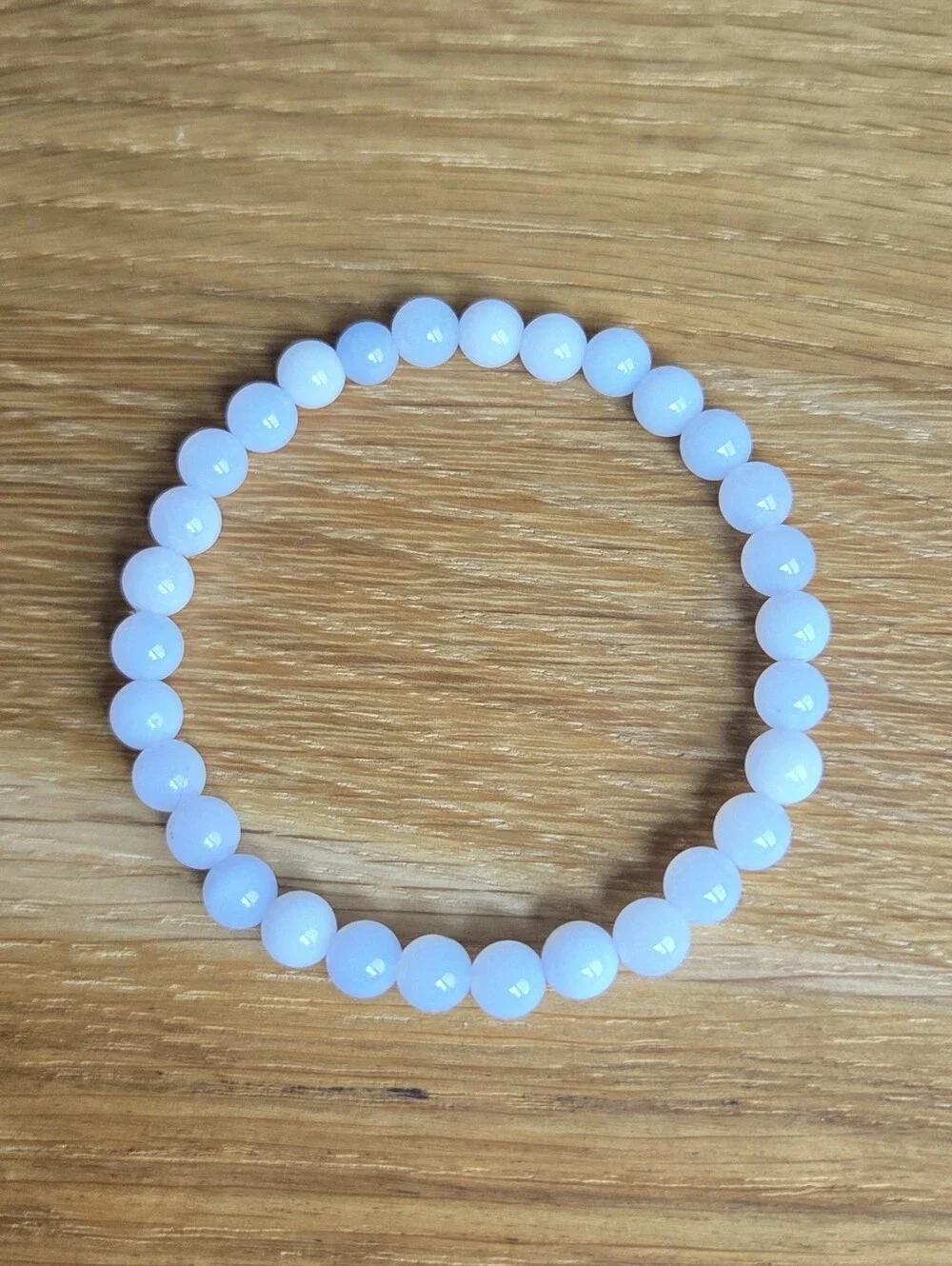 Chalcedony Beaded Stretch Bracelet | Handmade